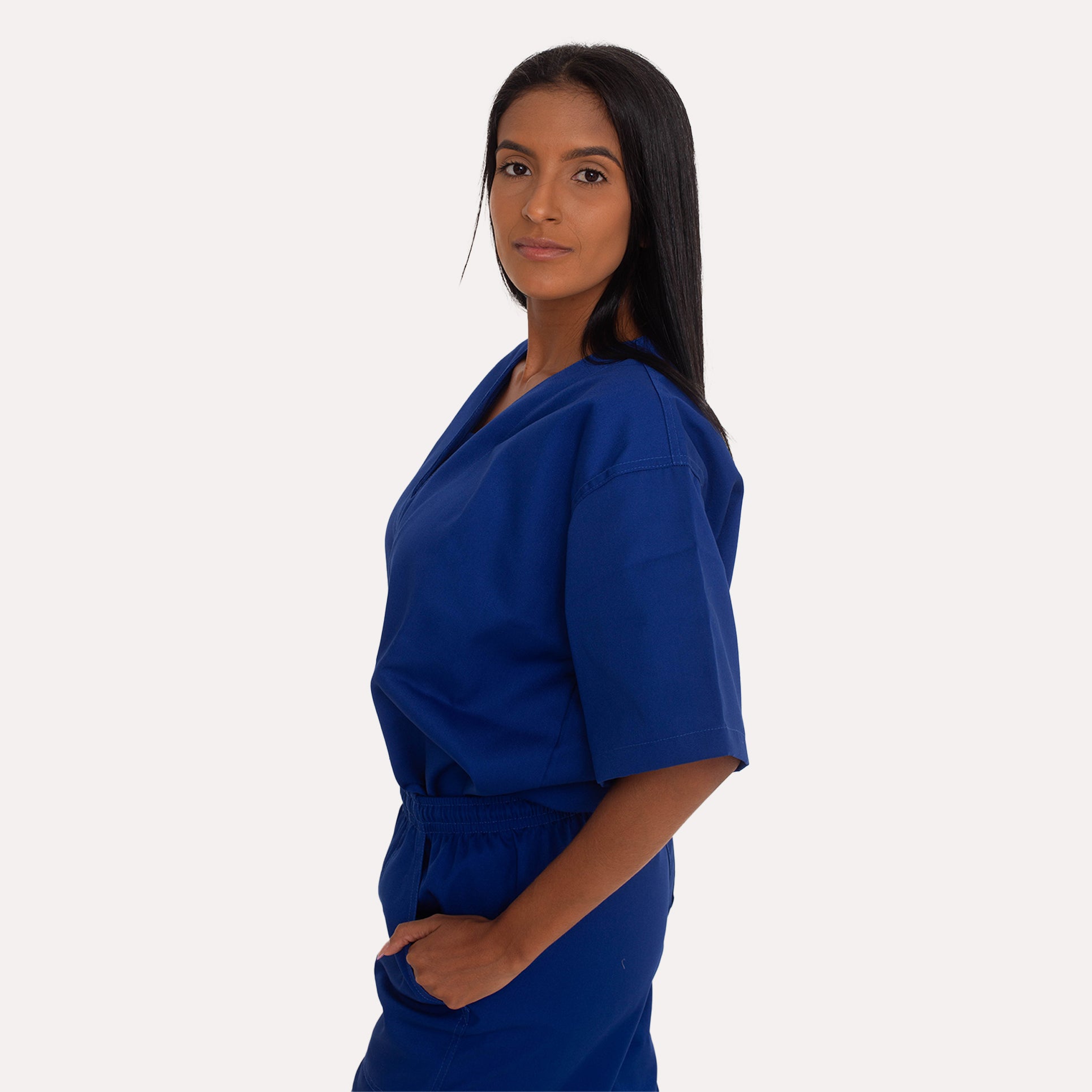 Jaleco Fechado Brim Azul Royal