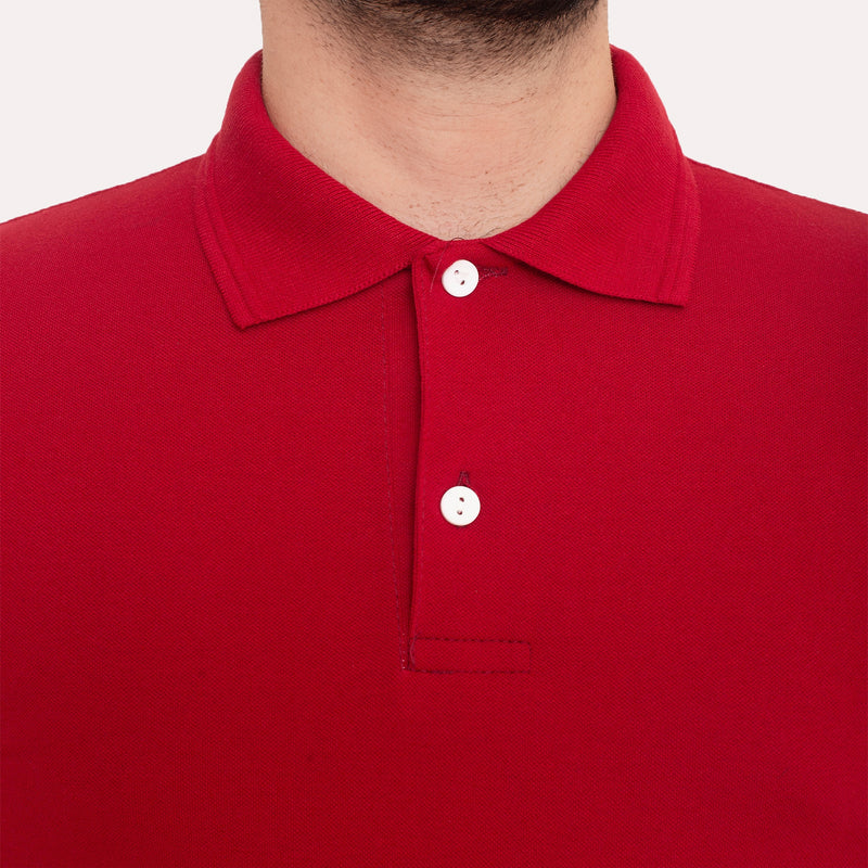 Camisa Polo Piquet Algodão Vermelha