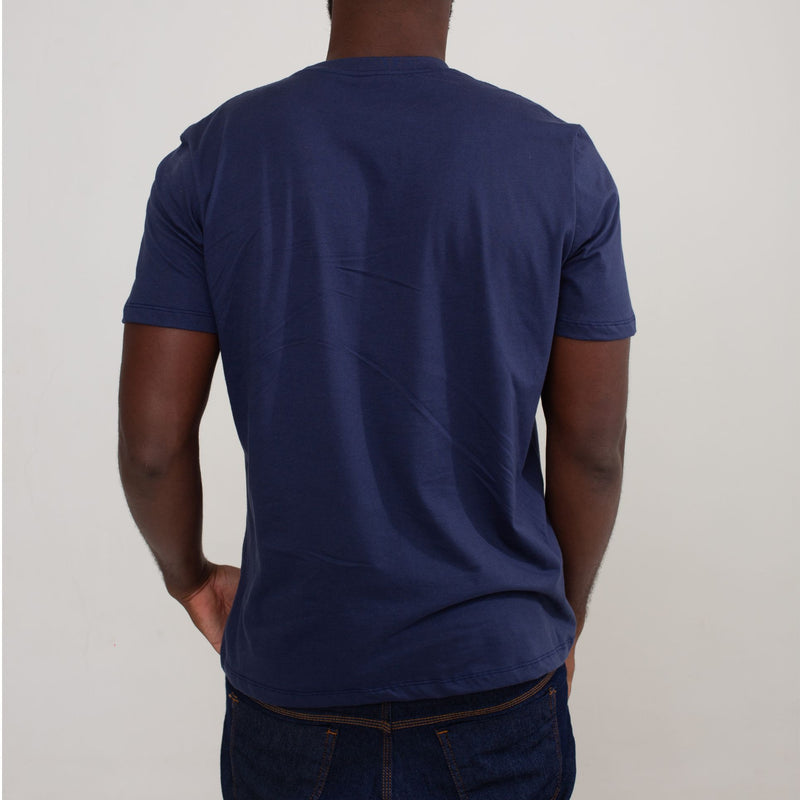 Camisa de Malha 100% Algodão Azul Marinho