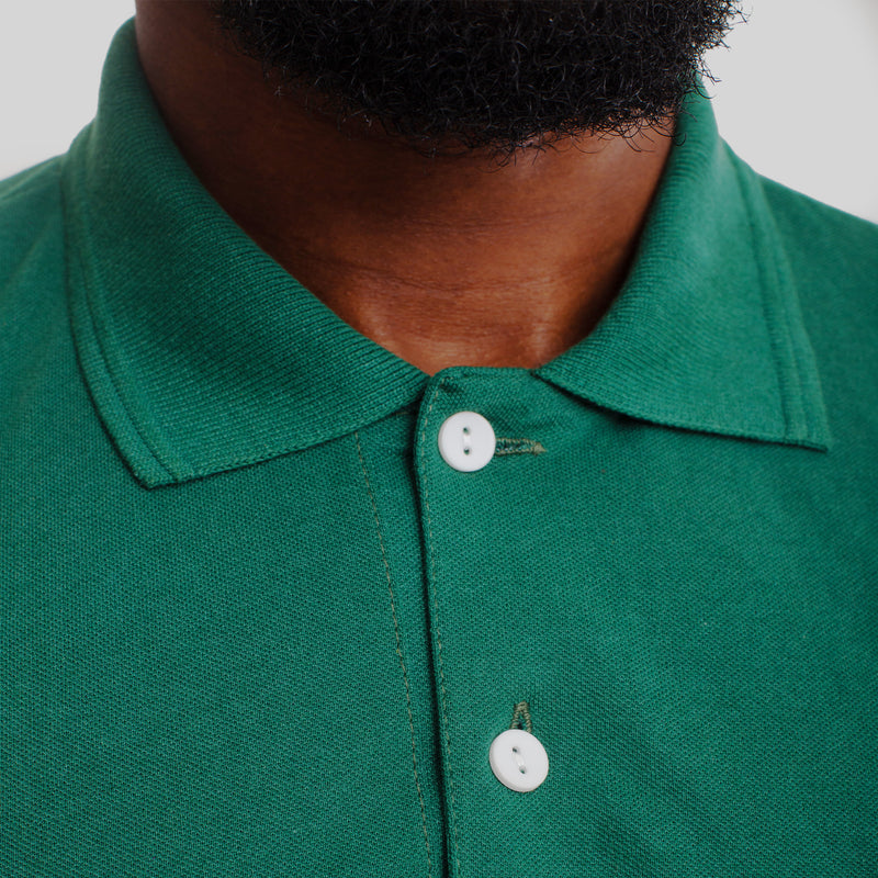 Camisa Polo Piquet Algodão Verde Floresta