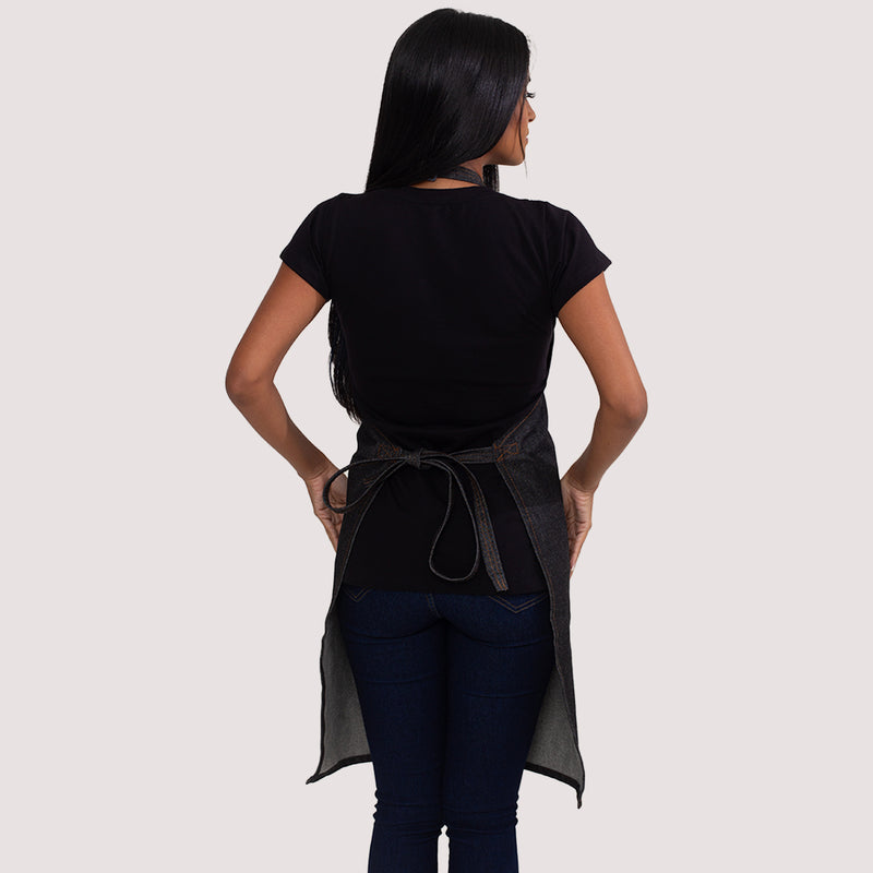 Avental Jeans Black Com Bolso