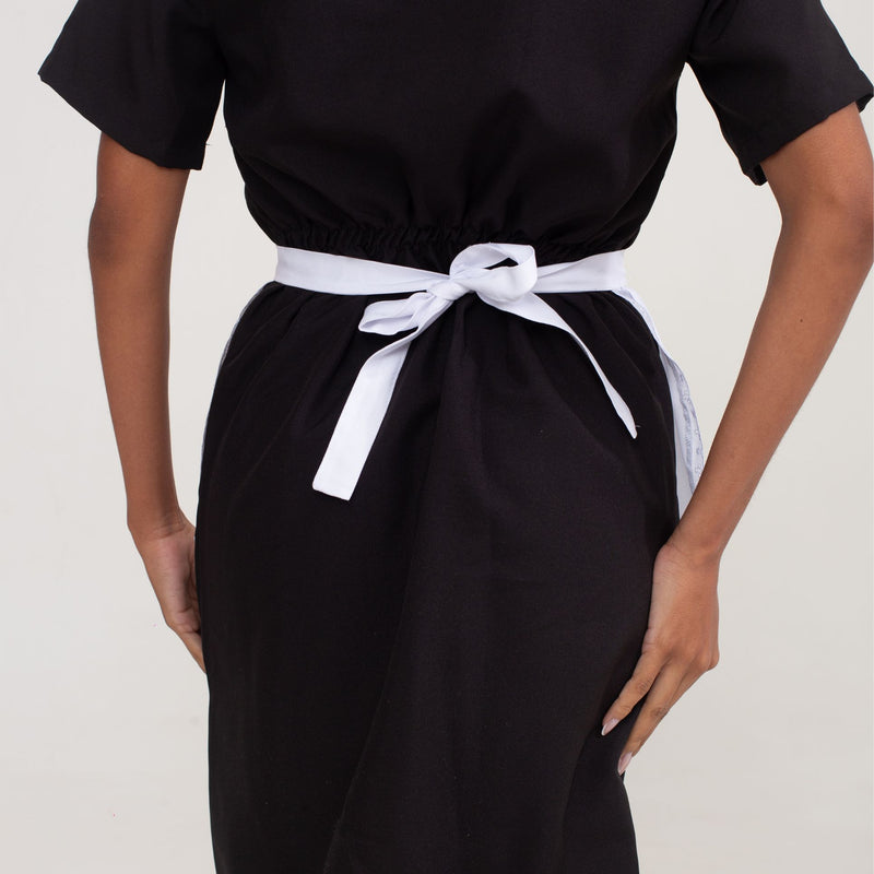 Avental Branco de Camareira Com Renda Oxford