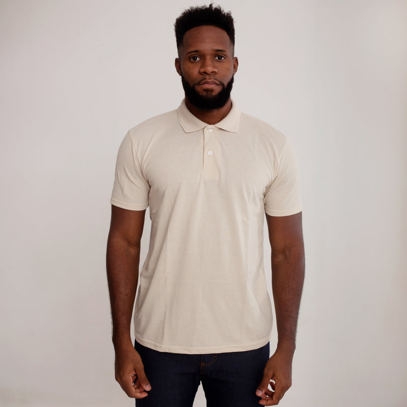 Camisa Polo Piquet Algodão Areia