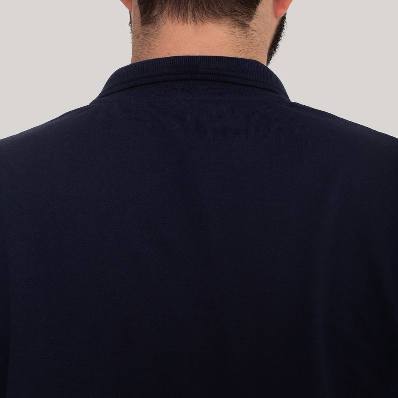 Camisa Polo Piquet Algodão Azul Marinho