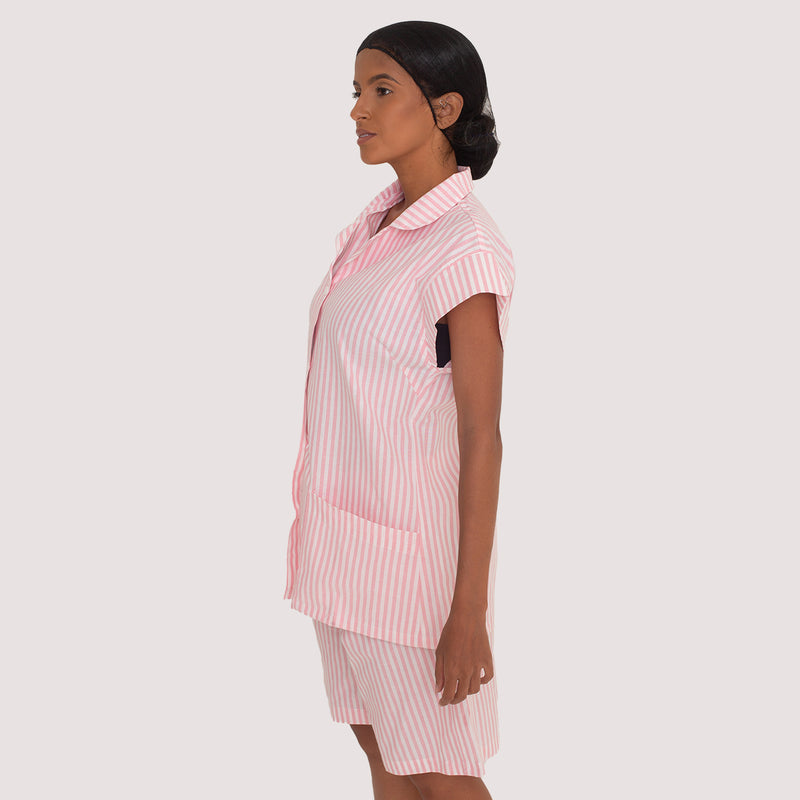 Uniforme Babá Rosa Listrado