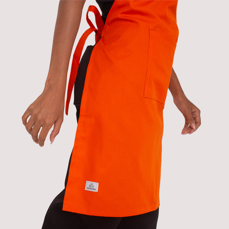 Avental Laranja com bolso Brim