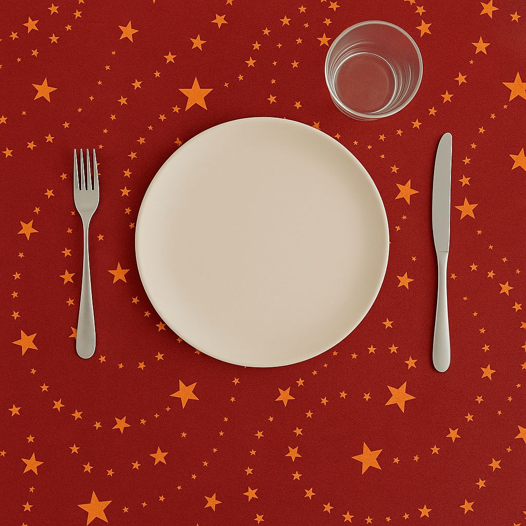 Toalha de Mesa Natalina Vermelha 1,50x1,50 Quadrada