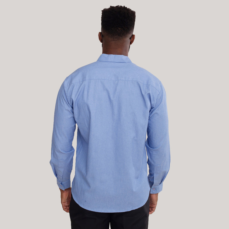 Camisa Social Azul Claro Unioffice Manga longa Masculina
