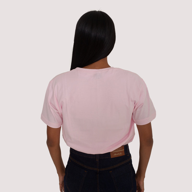 Camisa Rosa de Malha 100% Algodão