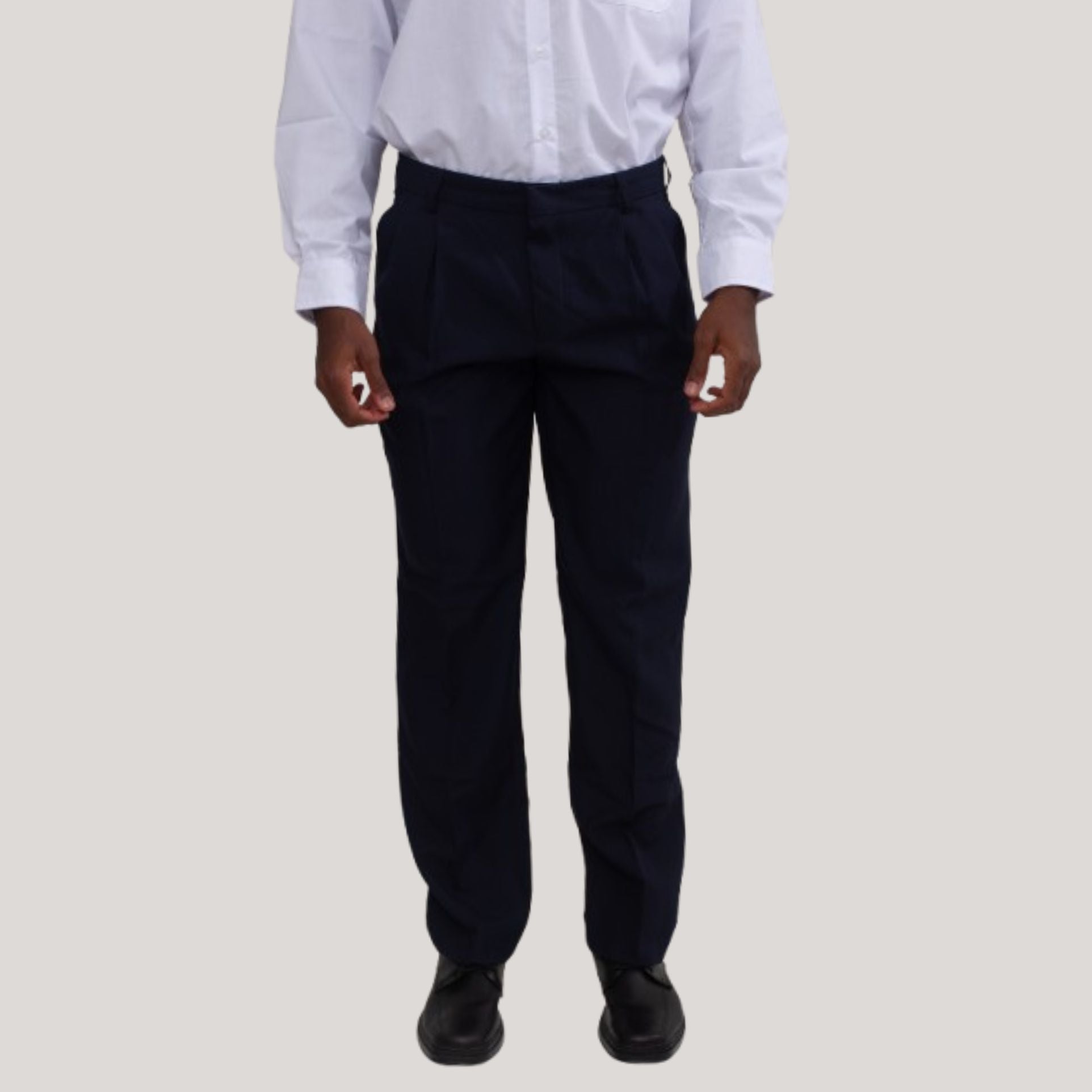 Calça Social Azul Marinho com Prega Masculina Oxford
