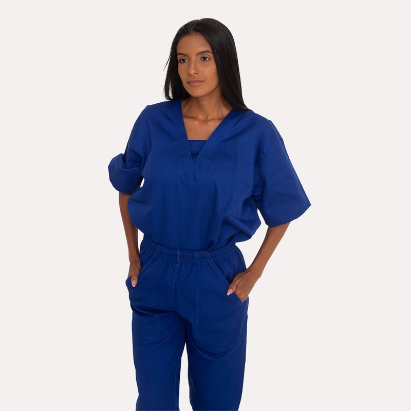 Jaleco Fechado Brim Azul Royal