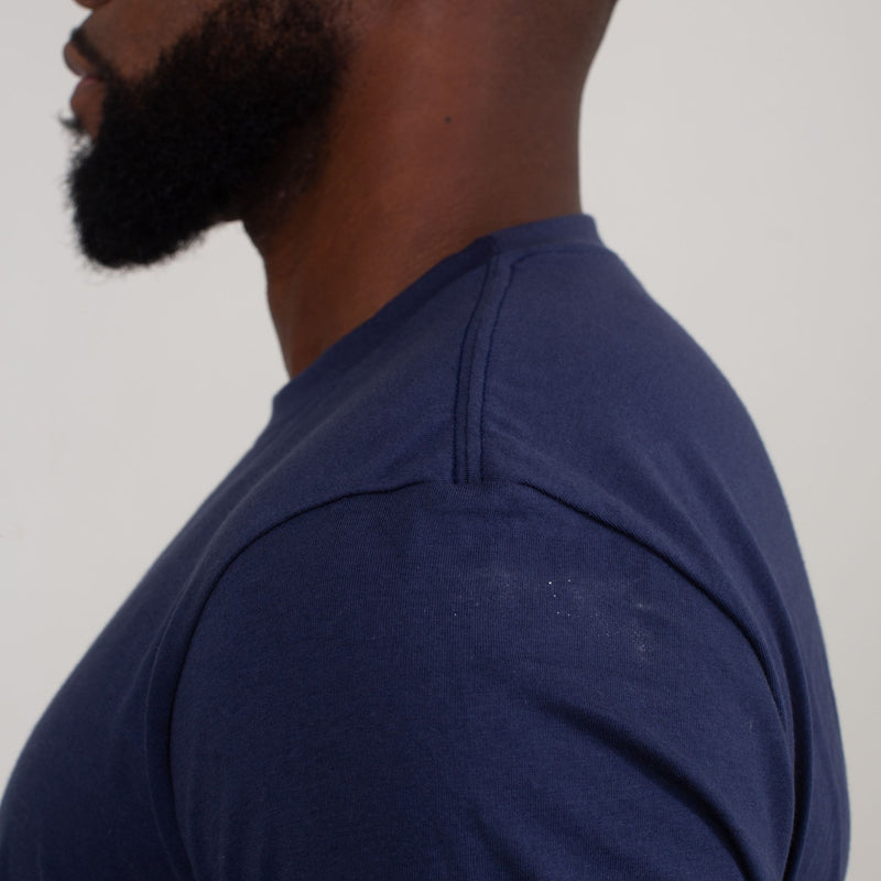 Camisa de Malha 100% Algodão Azul Marinho