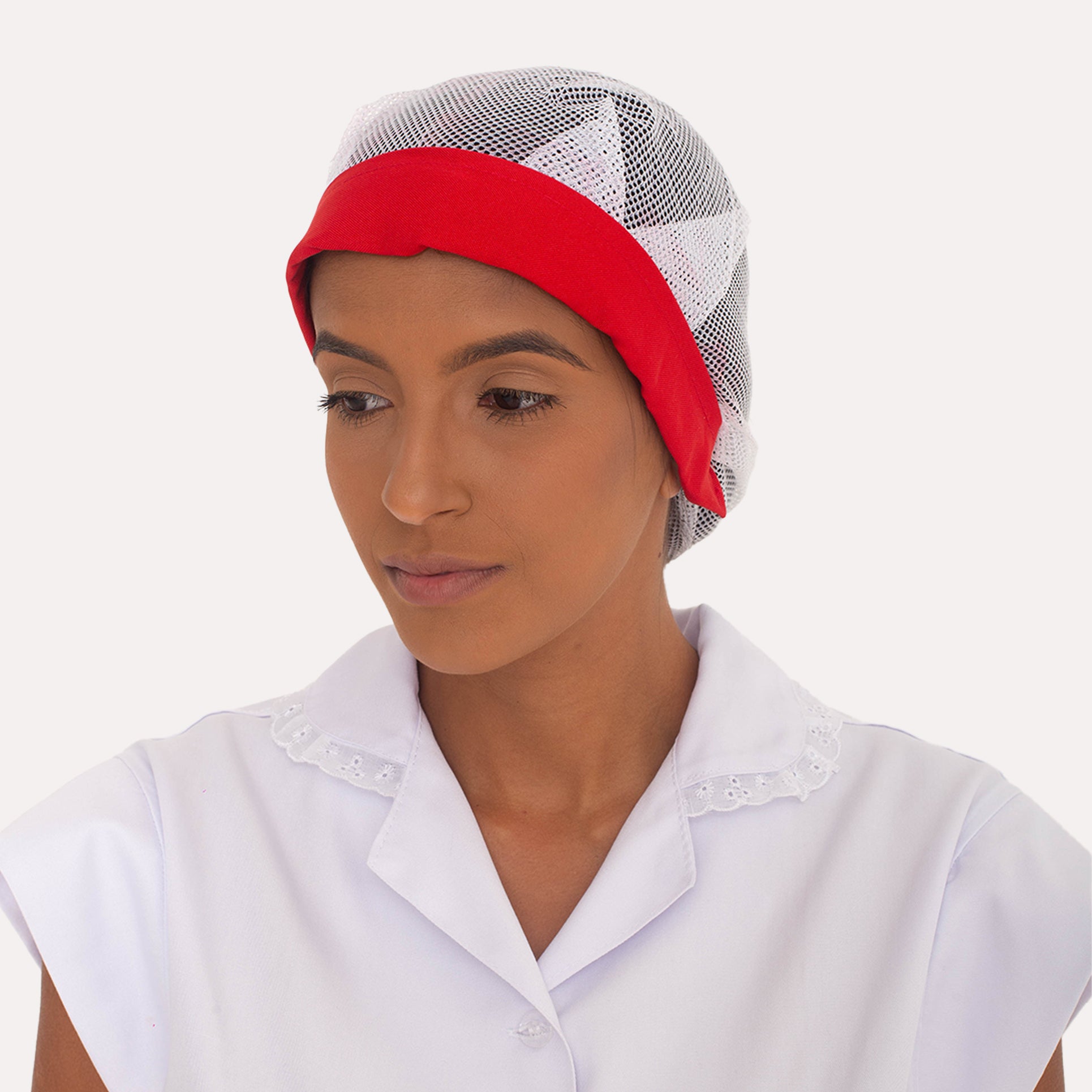 Touca de Renda Vermelho com Pala