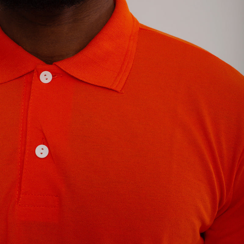 Camisa Polo Piquet Algodão Laranja