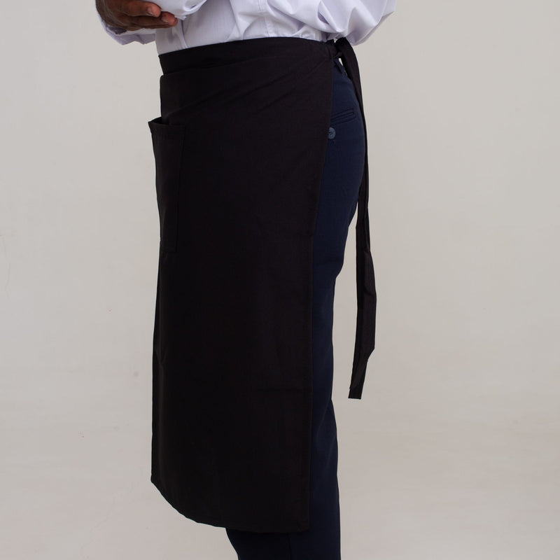 Avental Preto de Cintura com Bolso Oxford