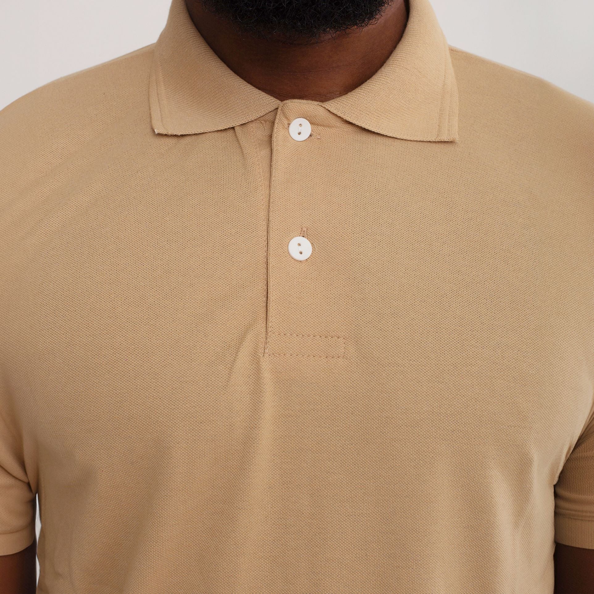 Camisa Polo Piquet Algodão Bege