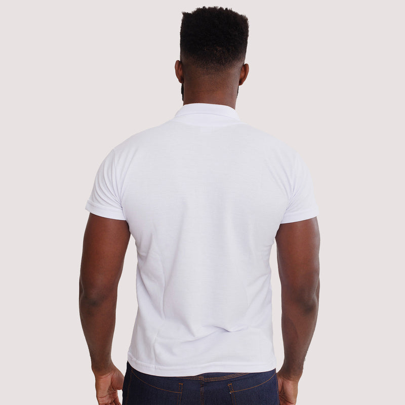 Camisa Polo Piquet Algodão Branco