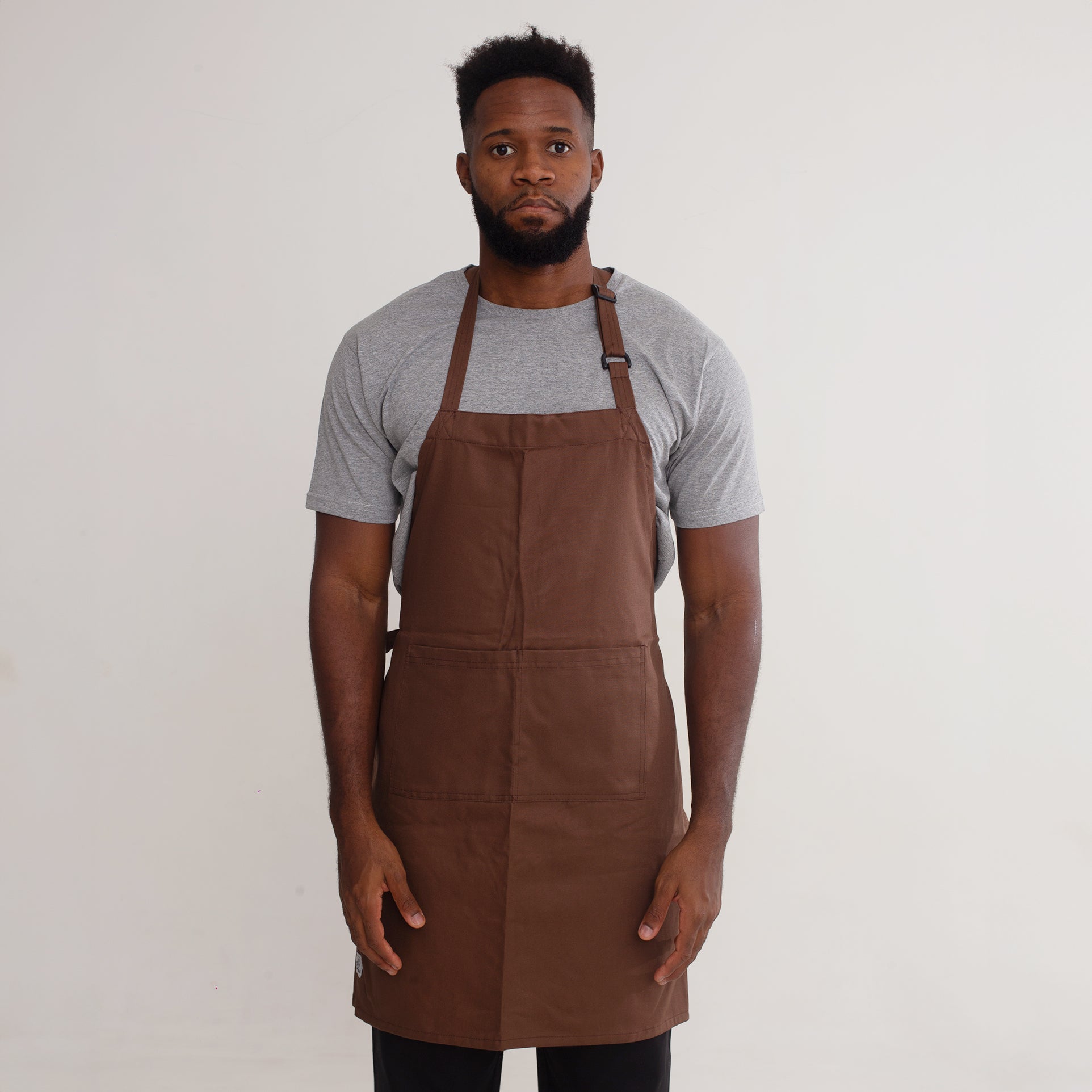 Avental para Garçom Marrom Com Bolso Oxford