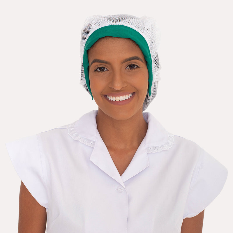 Touca de Renda Verde Bandeira com Pala