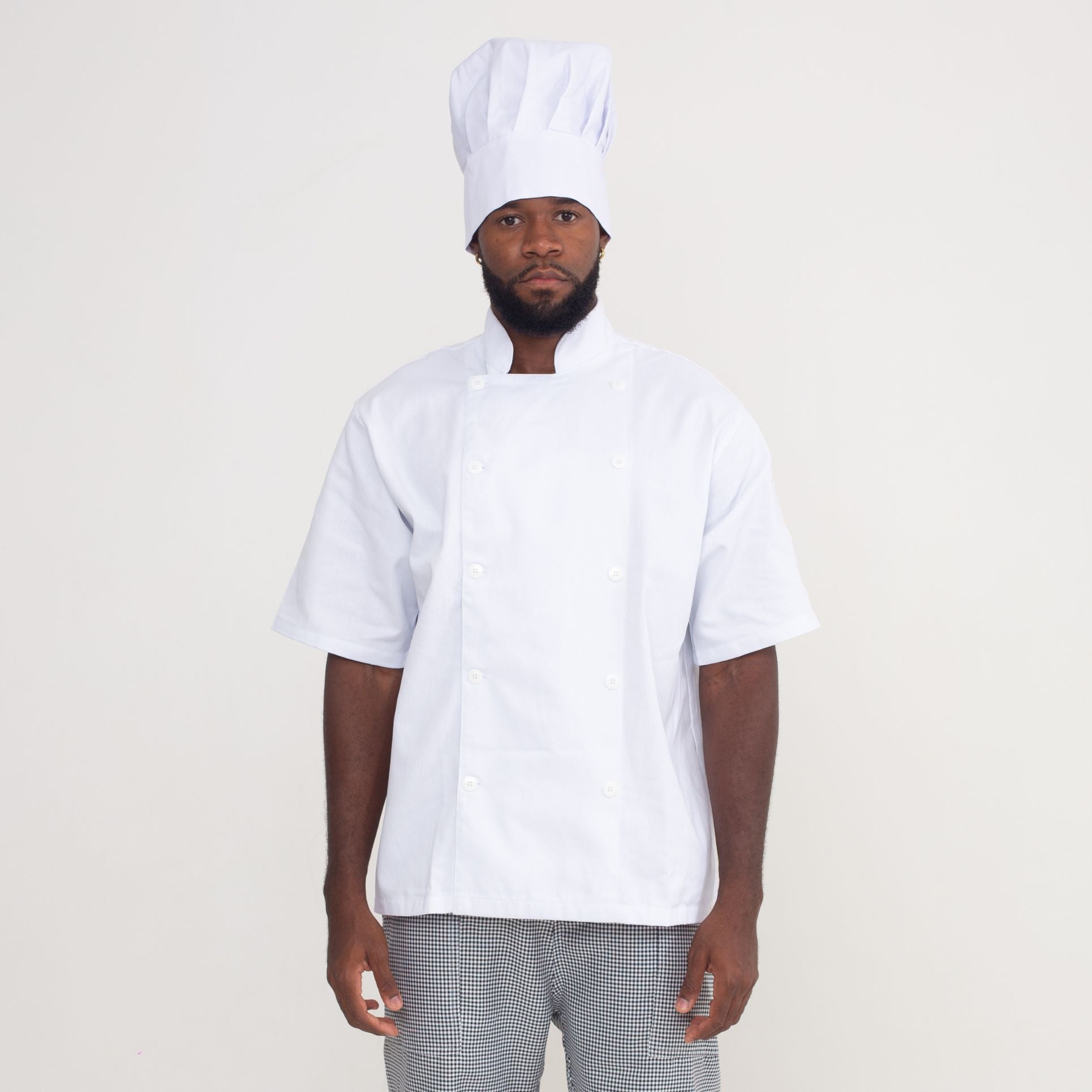 Dólmã Manga Curta Com Botões Brancos