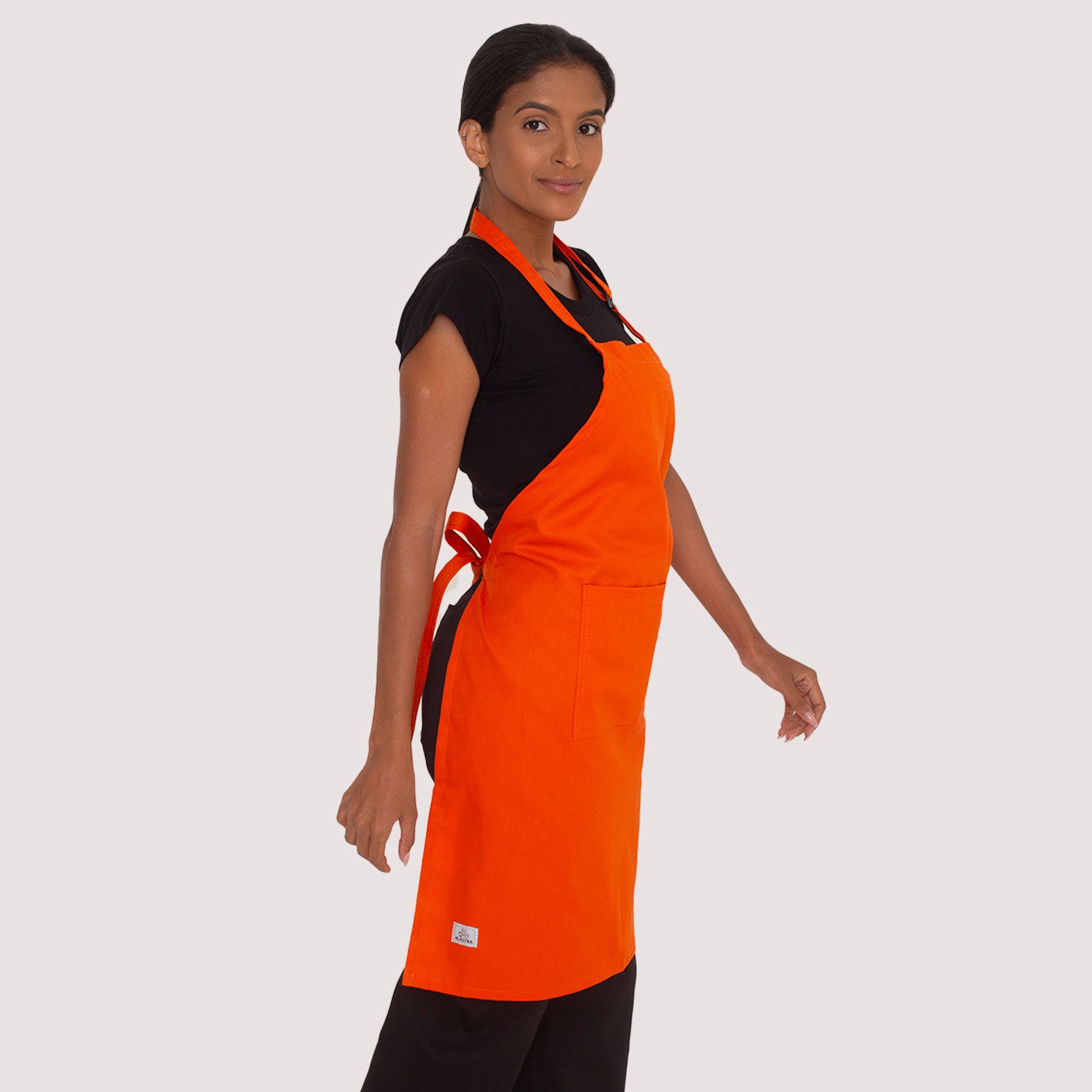 Avental Laranja com bolso Brim