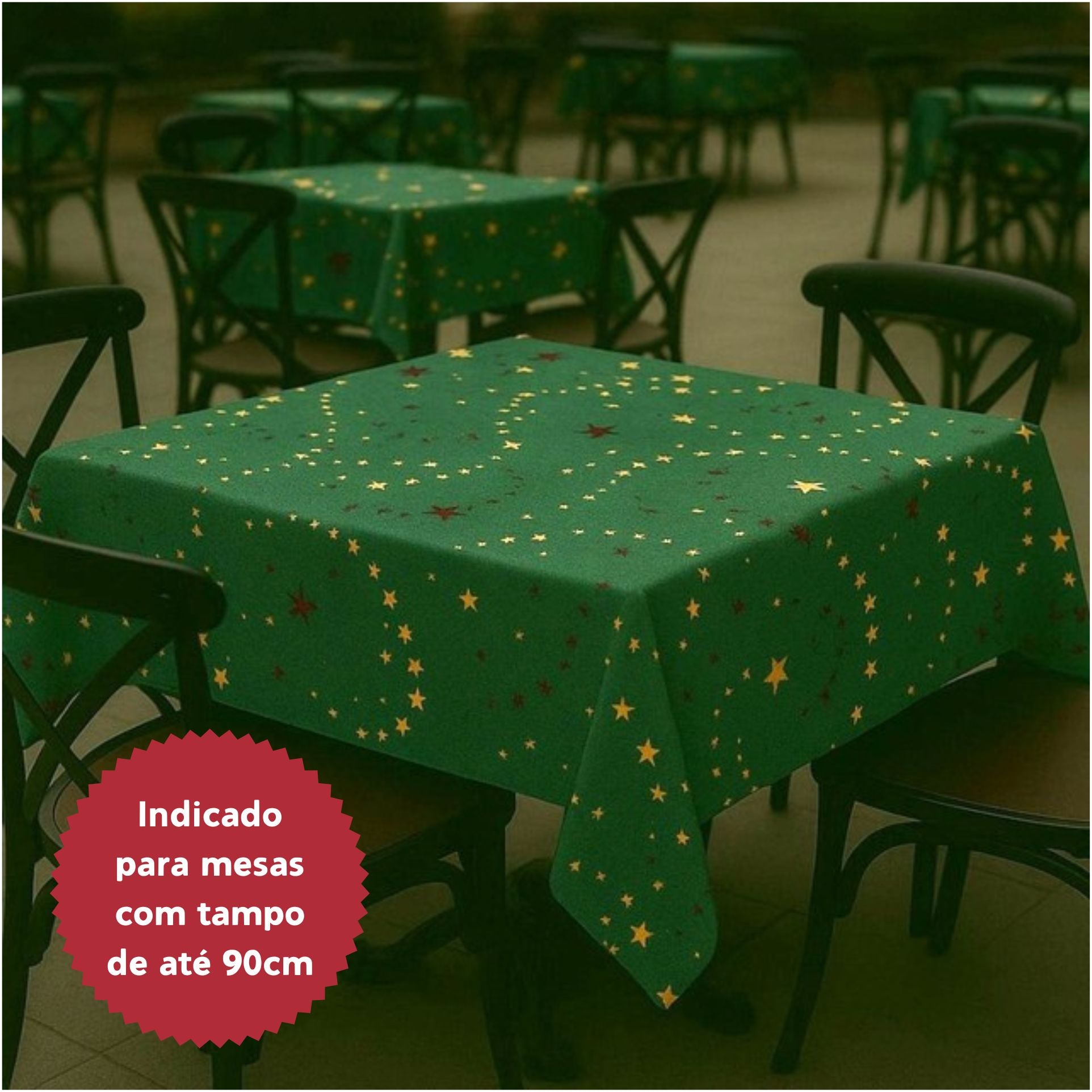 Toalha de Mesa Natalina Verde 1,50x1,50 Quadrada