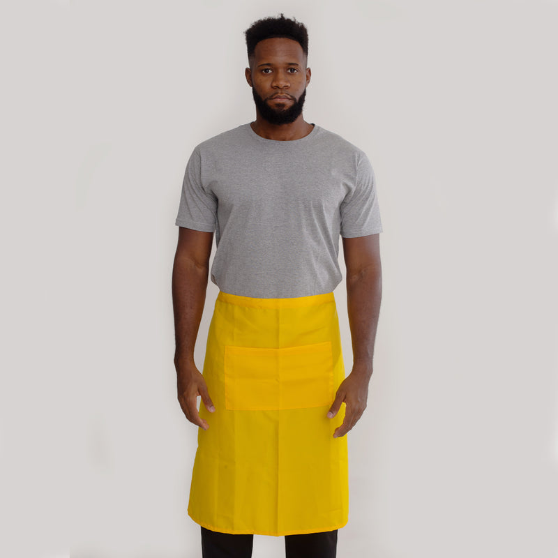 KIT 10 Aventais Amarelo de Cintura com Bolso Oxford