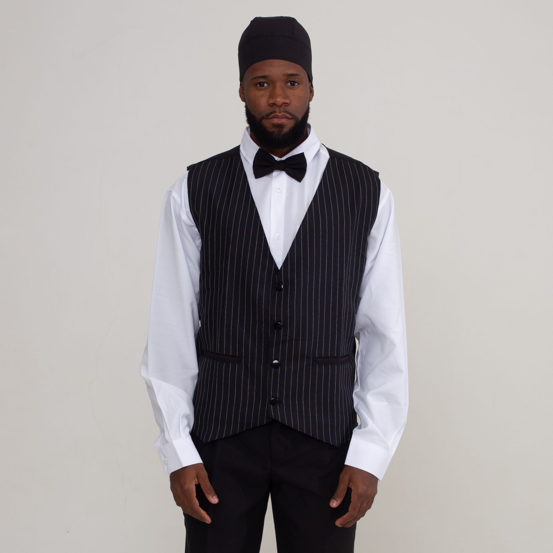 Colete Oxford Risca de Giz Preto