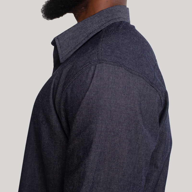 Camisa Social Jeans Manga Longa