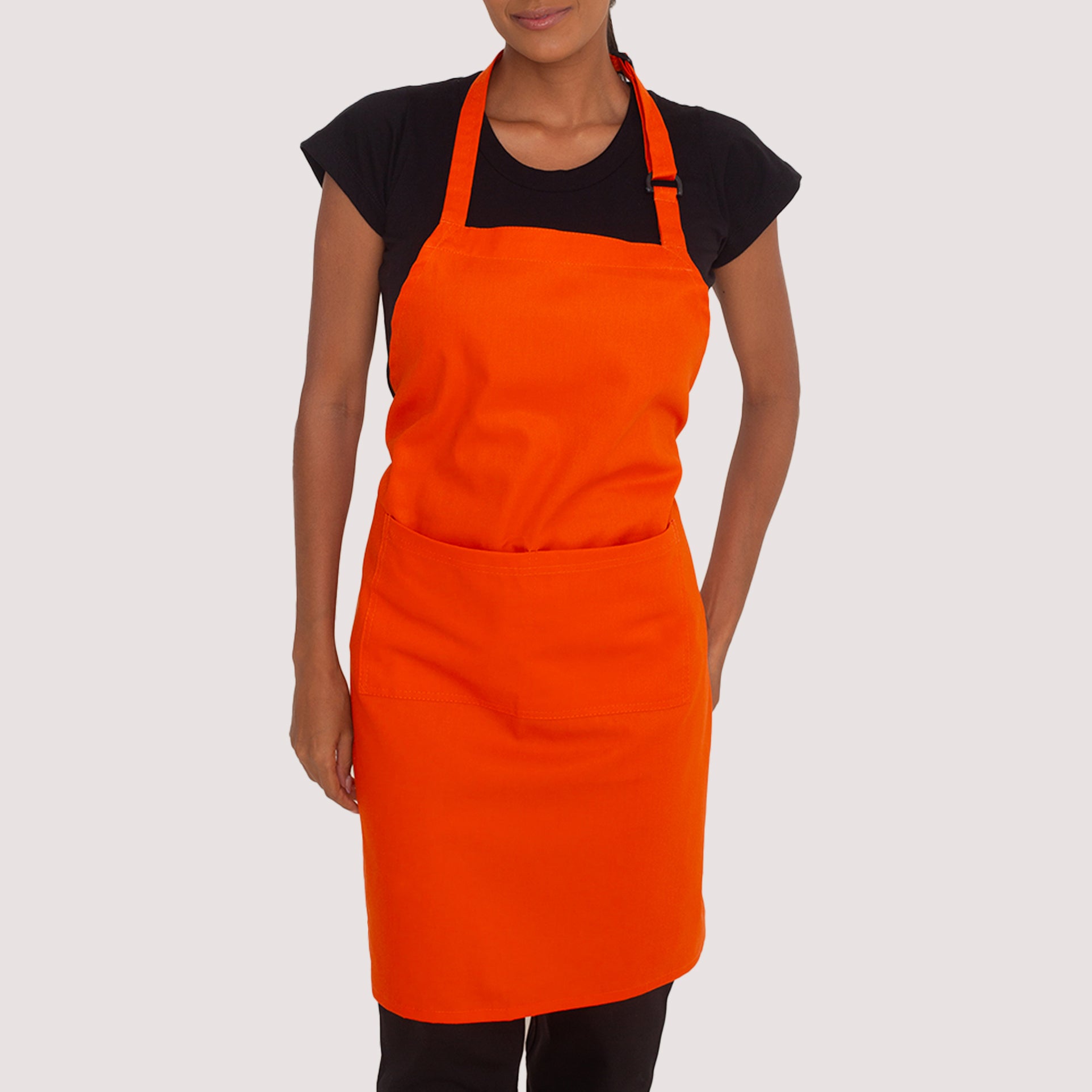 Avental Laranja com bolso Brim