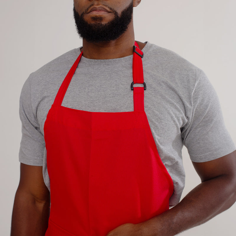 Avental para Garçom Vermelho Com Bolso Oxford
