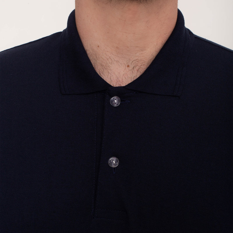 Camisa Polo Piquet Algodão Azul Marinho