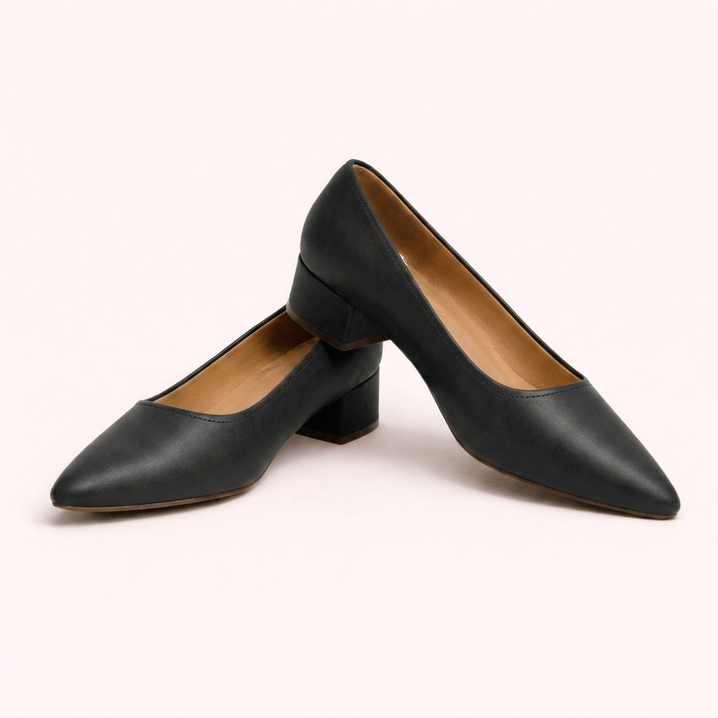 Sapato Social Feminino Preto com Salto
