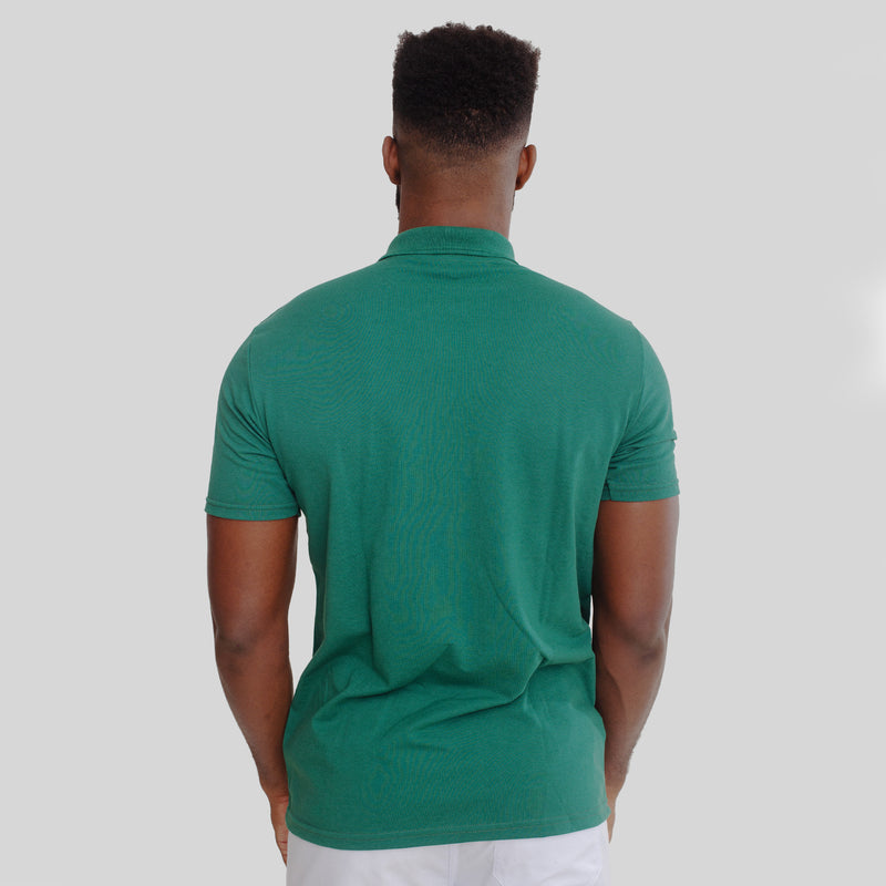 Camisa Polo Piquet Algodão Verde Floresta