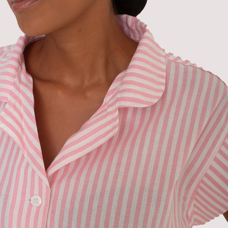 Uniforme Babá Rosa Listrado
