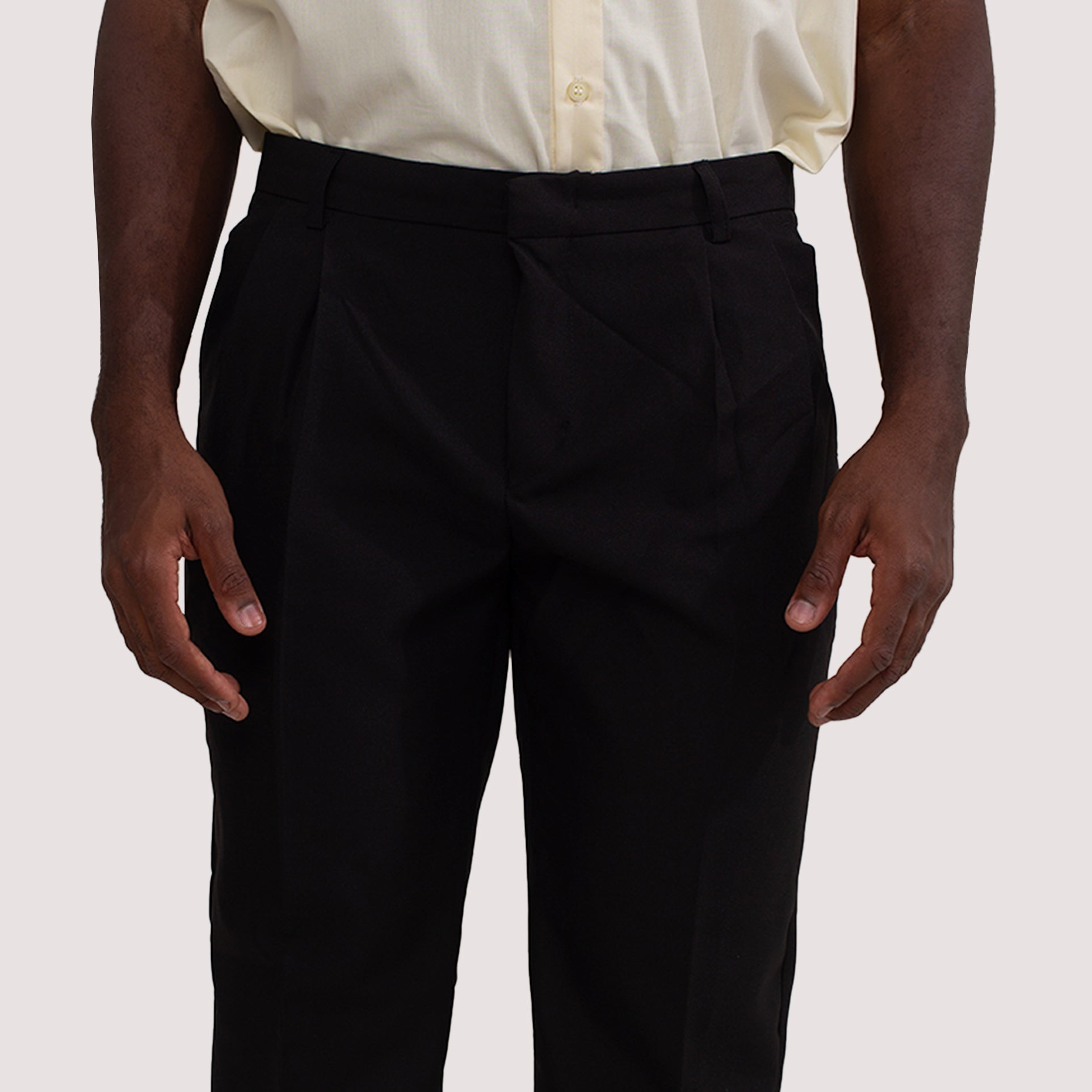 Calça Social Preta com Prega Masculina Oxford