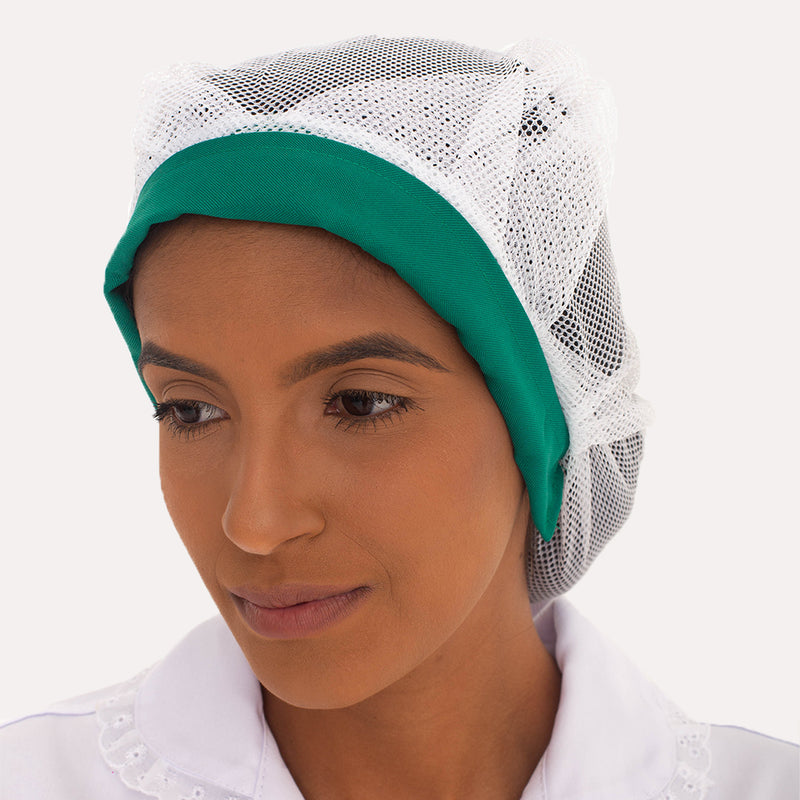 Touca de Renda Verde Bandeira com Pala