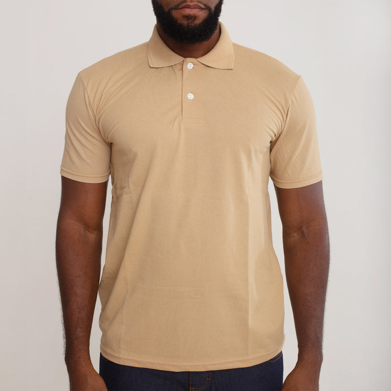 Camisa Polo Piquet Algodão Bege