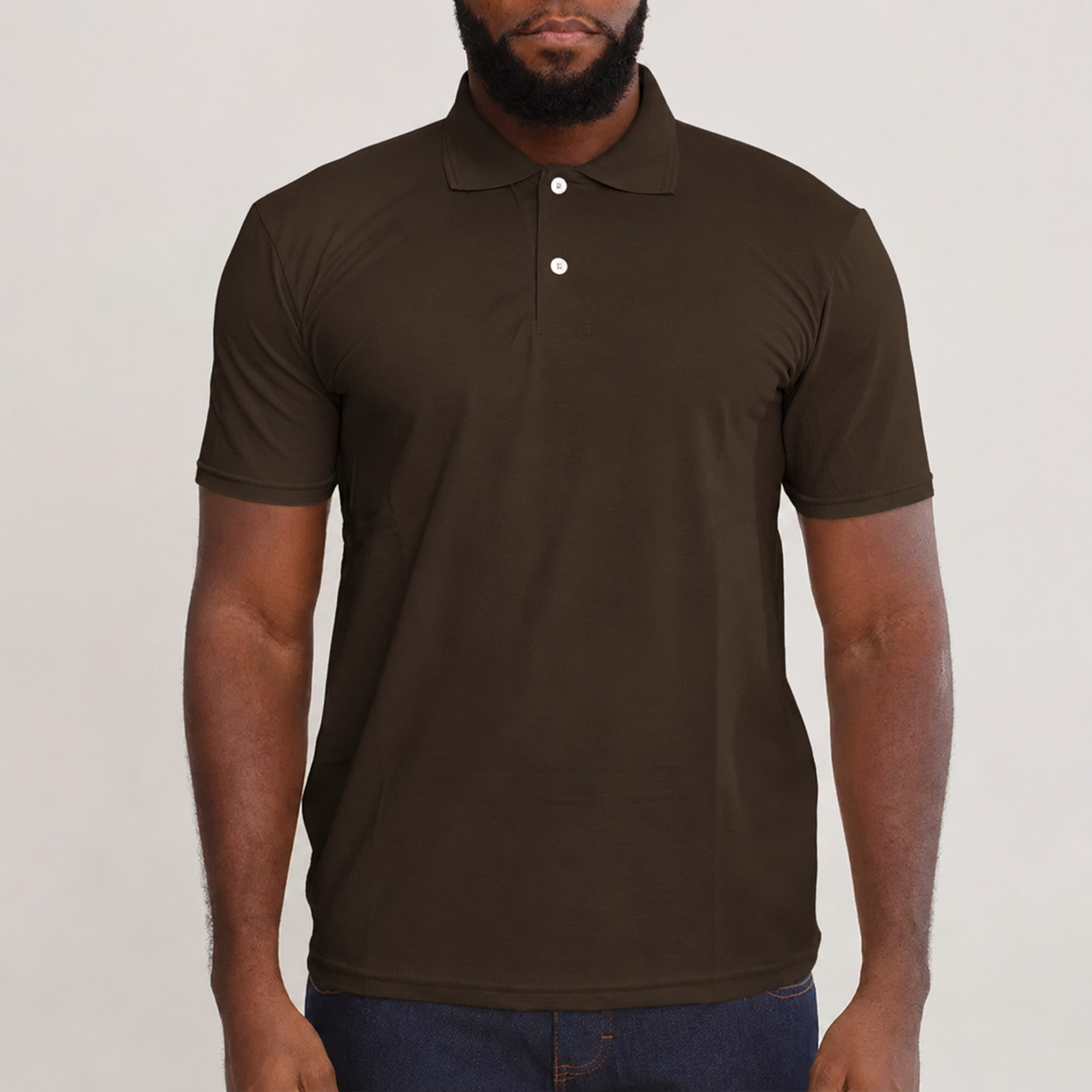 Camisa Polo Piquet Algodão Marrom
