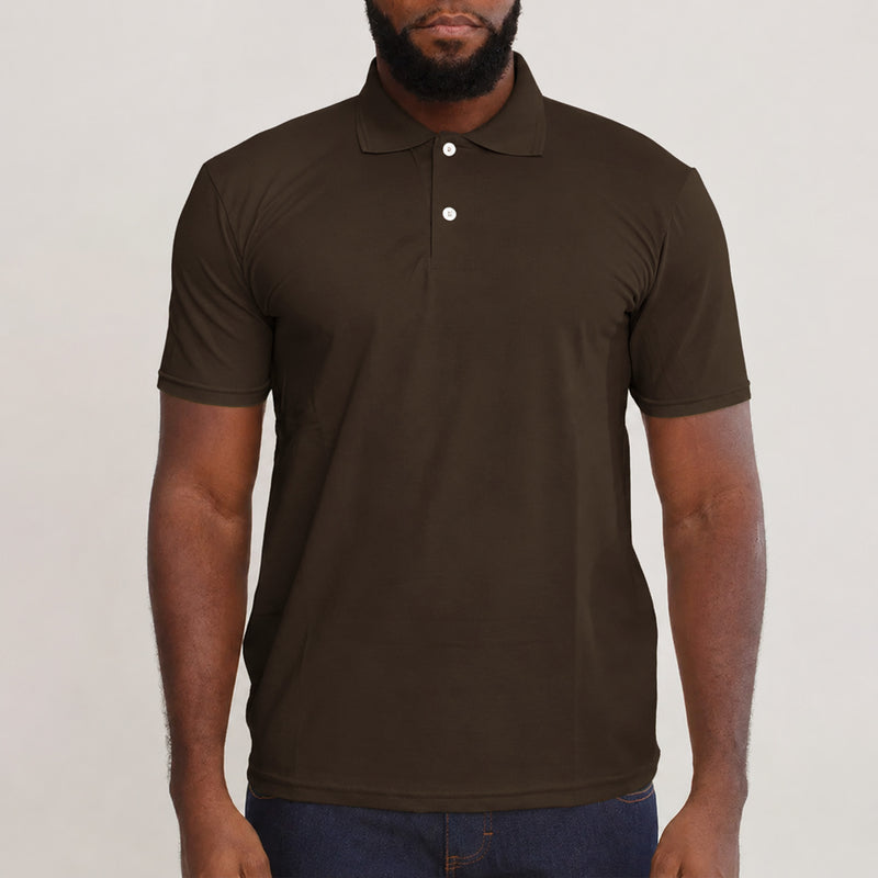 Camisa Polo Piquet Algodão Marrom
