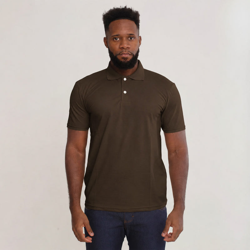 Camisa Polo Piquet Algodão Marrom