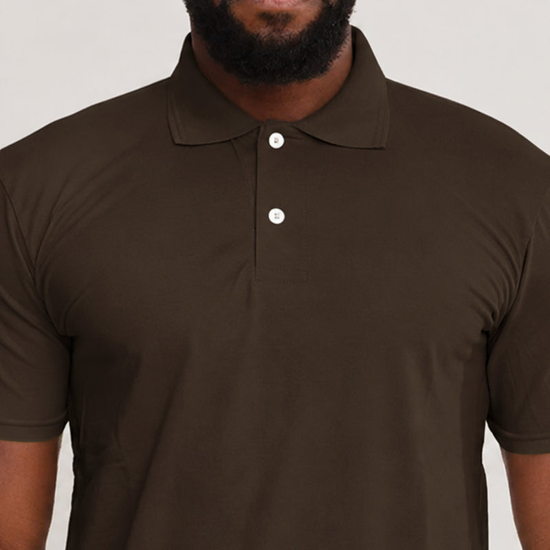 Camisa Polo Piquet Algodão Marrom