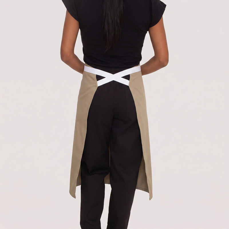 Kit 10 Aventais Areia de Cintura com Bolso e Tiras Off White