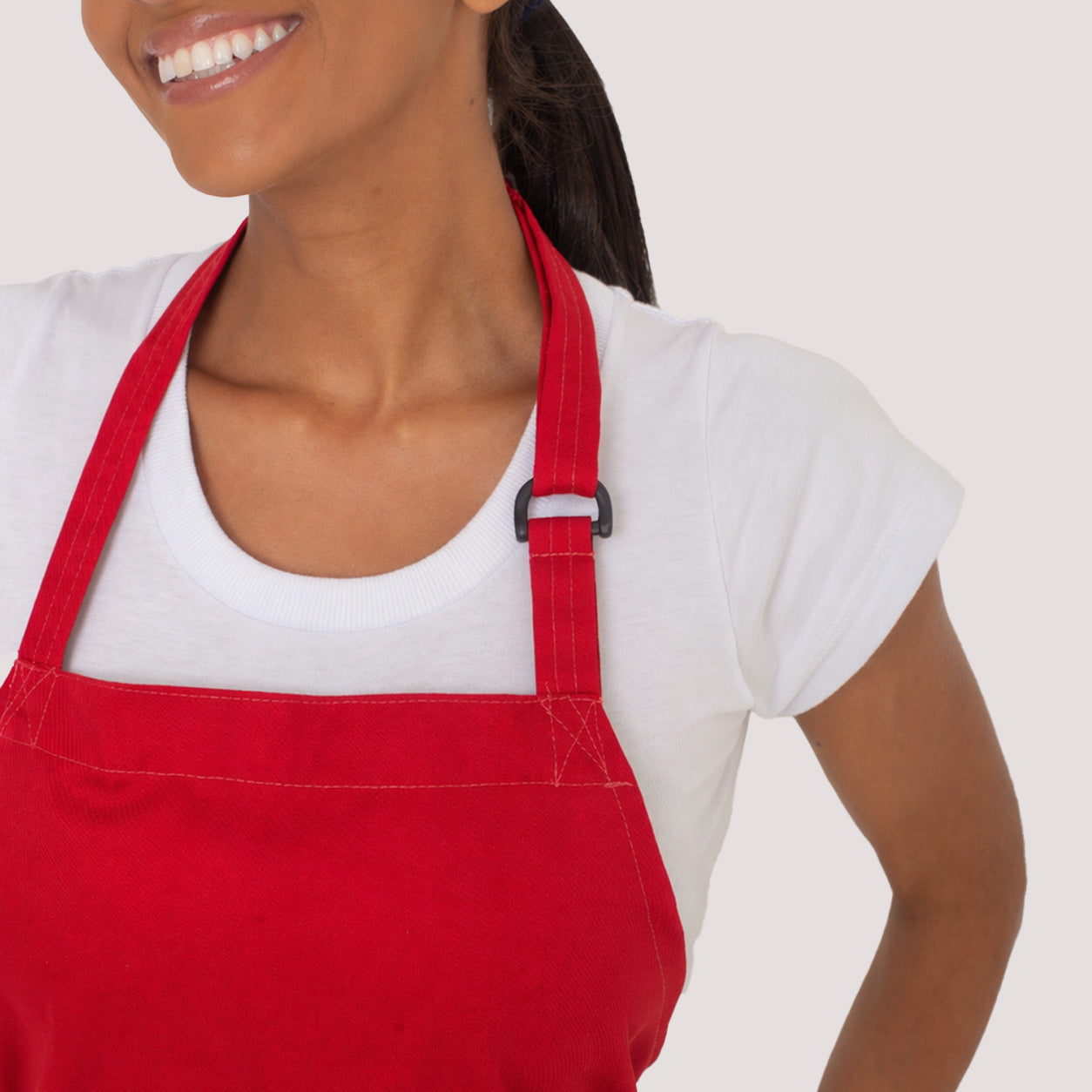 Avental Vermelho com bolso Brim