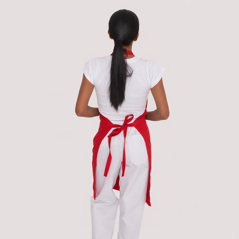 Avental Vermelho com bolso Brim