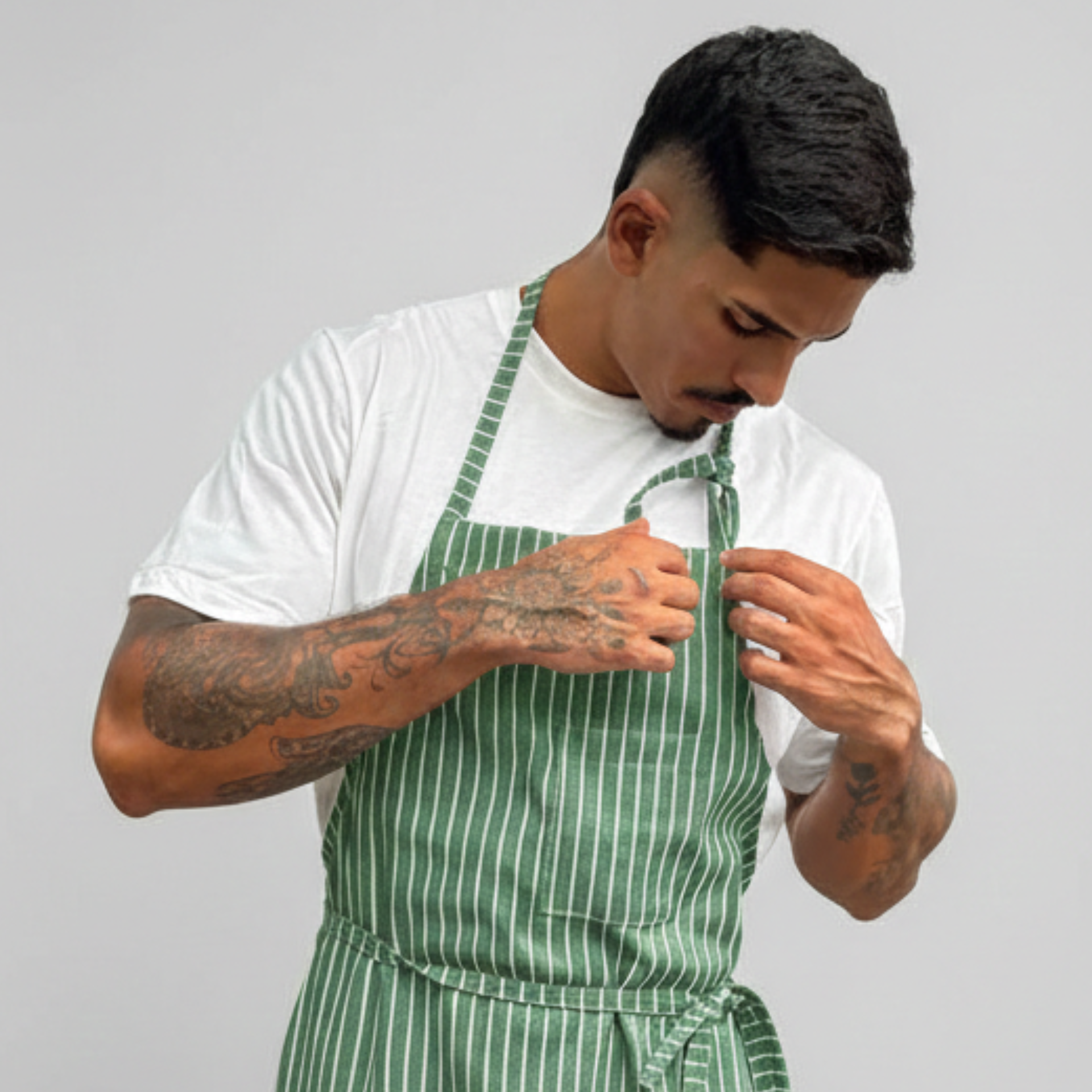 Avental Listrado Verde