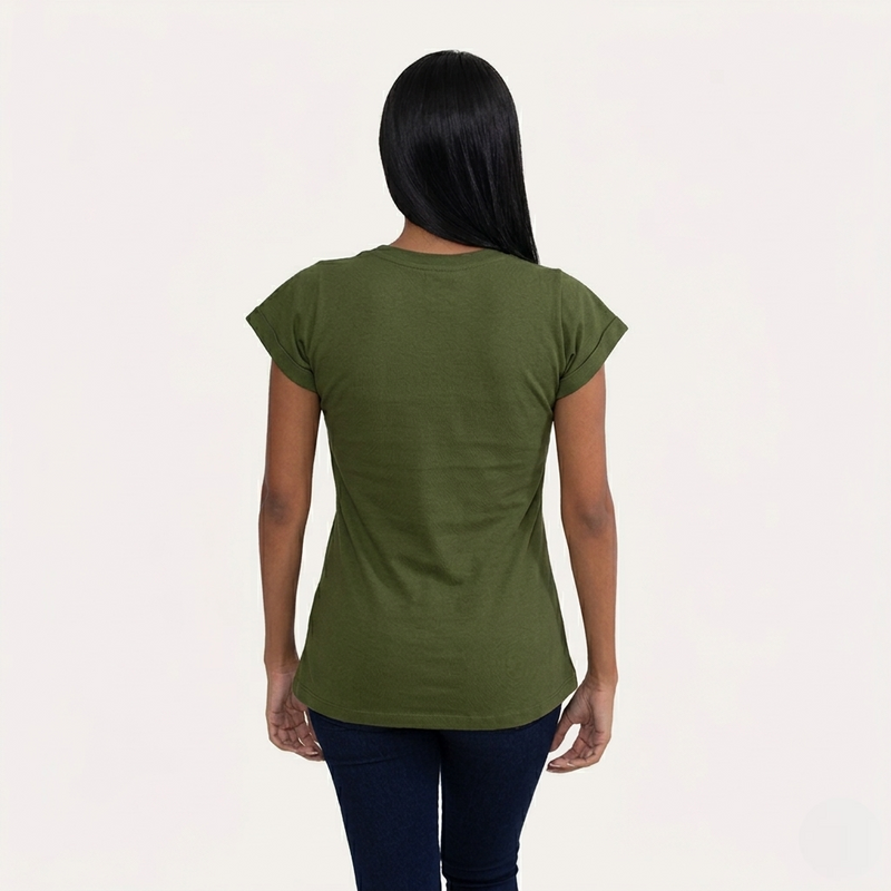 Camisa Verde de Algodão Premium Feminina