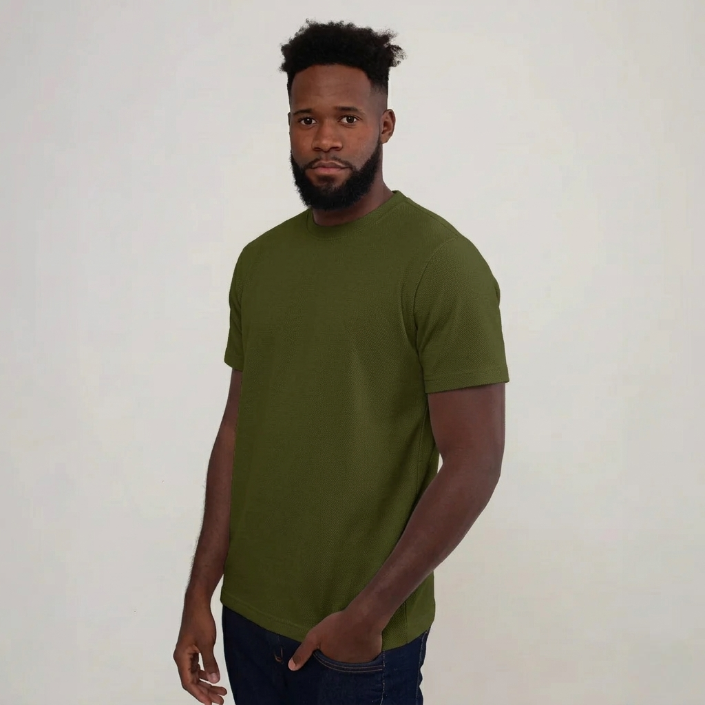 Camisa Verde de Algodão Premium Masculina