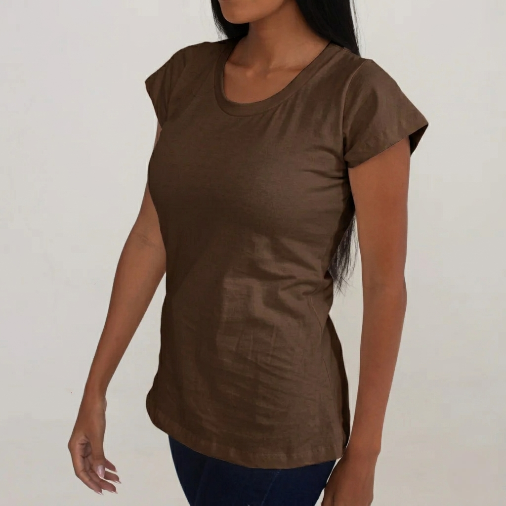 Camisa Marrom de Algodão Premium Feminina