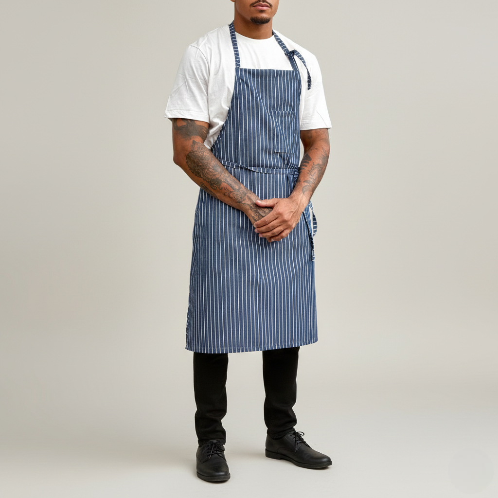 Avental Listrado Azul